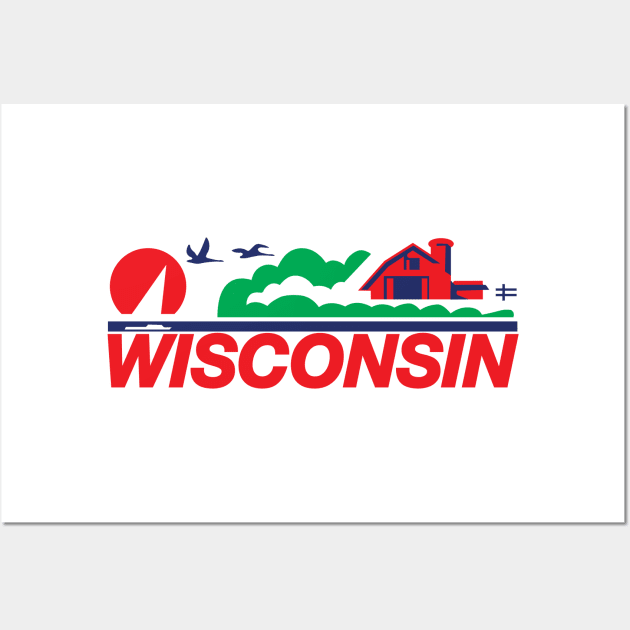 Wisconsin License Plate T-shirt Gift Wall Art by KevinWillms1